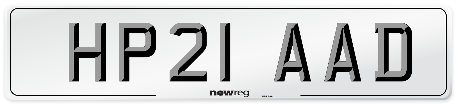 HP21 AAD Number Plate from New Reg